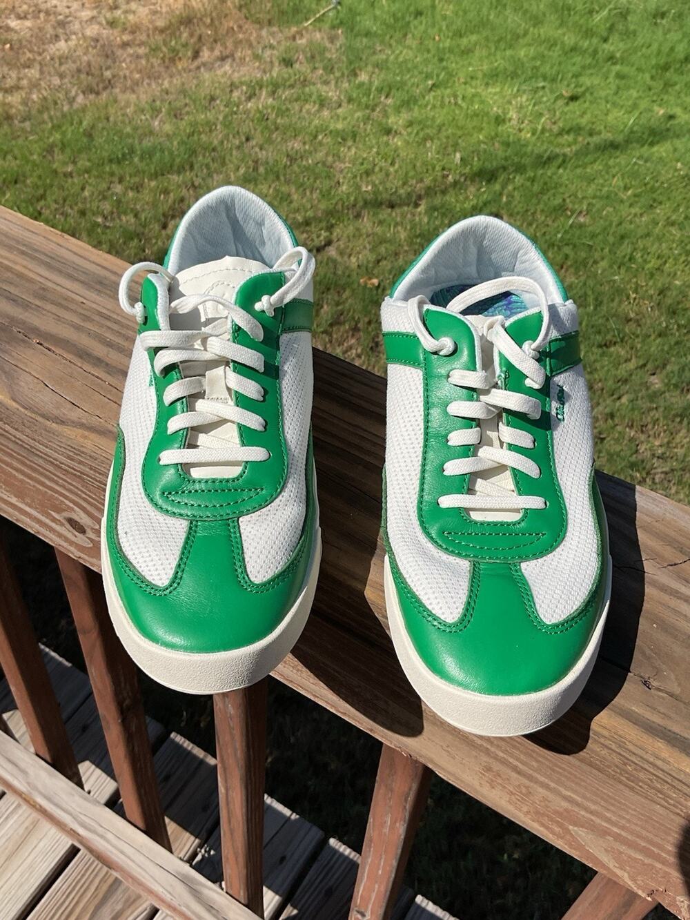 Olukai Kilea Classic Court Sneakers White/Green Women’s Size 9